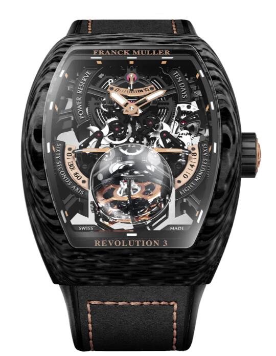 FRANCK MULLER Vanguard Revolution 3 Skeleton Carbon - Rose Gold V50 REV 3 PR SQT CARBONE NR (5N) Replica Watch